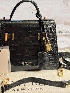 Teddy Blake Ava Croco 9" in Black NWT